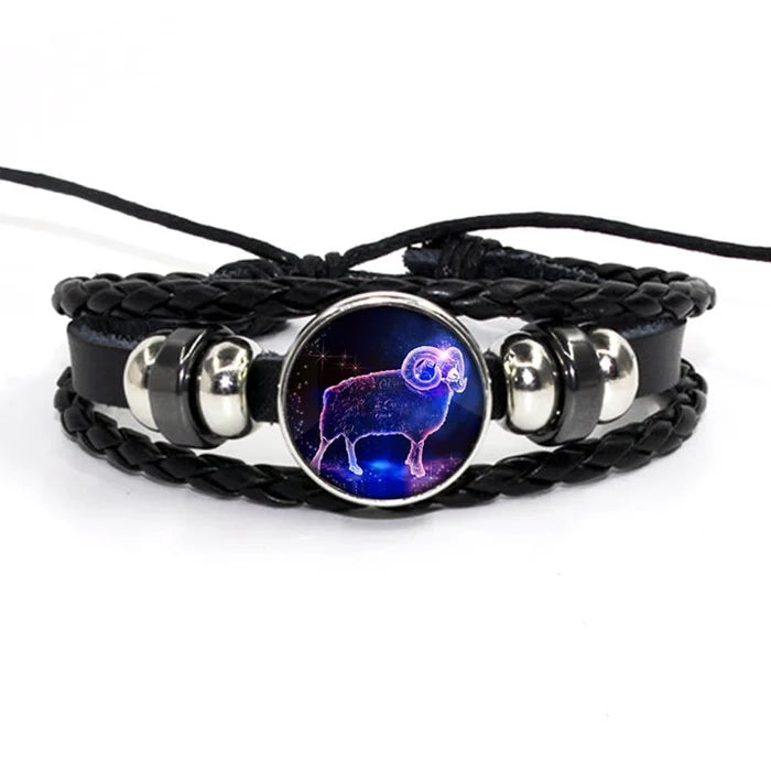 Zodiac Leather Braided Bracelet | š„FLAT 50% OFF SALEš„