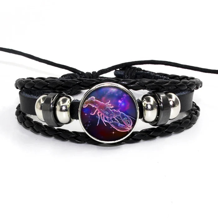 Zodiac Leather Braided Bracelet | š„FLAT 50% OFF SALEš„