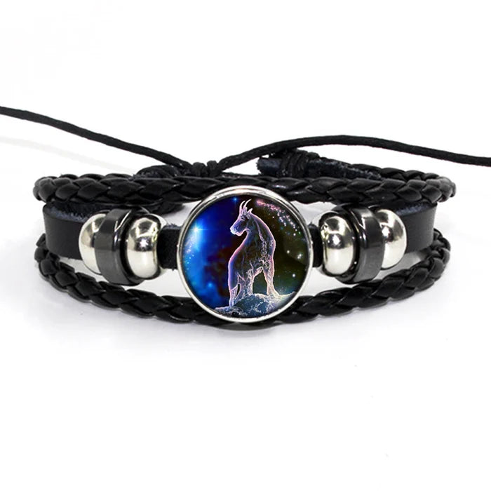 Zodiac Leather Braided Bracelet | š„FLAT 50% OFF SALEš„