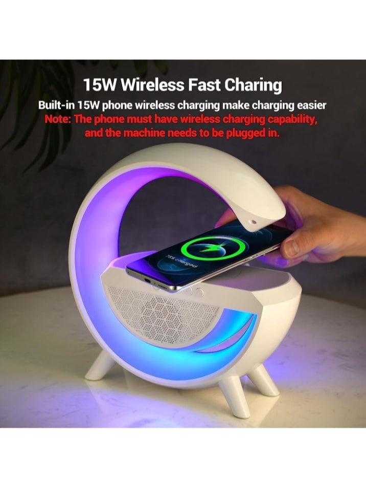 🔥3-in-1 G-Shape RGB Lamp with Bluetooth Speaker & 15W Wireless Charger🔥