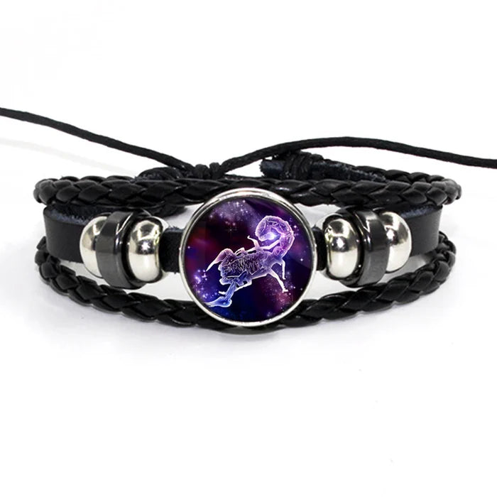 Zodiac Leather Braided Bracelet | š„FLAT 50% OFF SALEš„