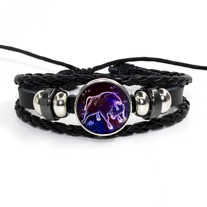 Zodiac Leather Braided Bracelet | š„FLAT 50% OFF SALEš„