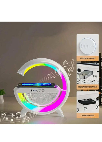 🔥3-in-1 G-Shape RGB Lamp with Bluetooth Speaker & 15W Wireless Charger🔥