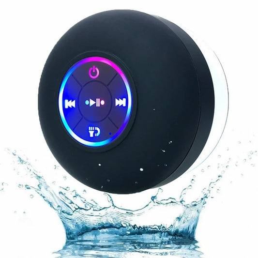 🔥 Waterproof Bluetooth Shower Speaker – RGB Lights, Strong Suction Cup & Built-in Mic 🔥
