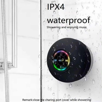 🔥 Waterproof Bluetooth Shower Speaker – RGB Lights, Strong Suction Cup & Built-in Mic 🔥