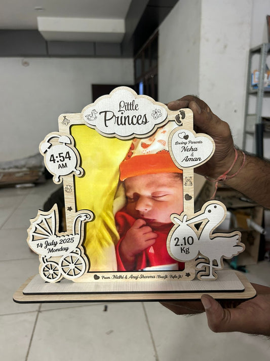 🖼️ Personalized Baby  Birth Photo Frame 👣